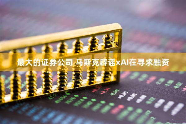 最大的证券公司 马斯克辟谣xAI在寻求融资