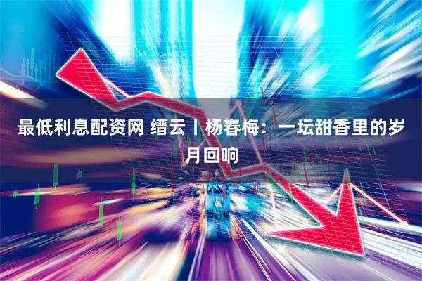 最低利息配资网 缙云丨杨春梅：一坛甜香里的岁月回响